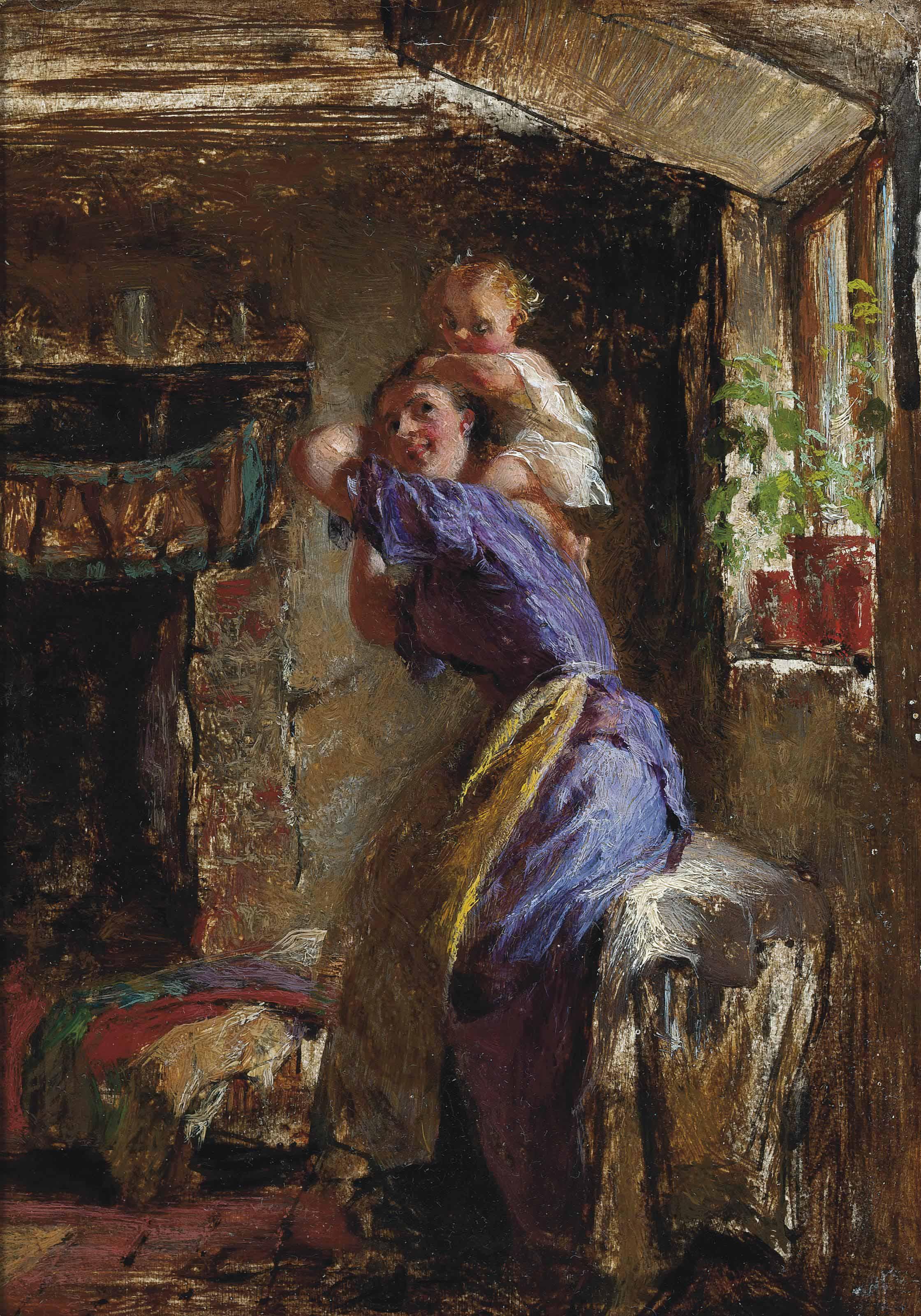 George Elgar Hicks, R.B.A. - Playtime