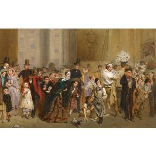 George Elgar Hicks, R.B.A. - The General Post Office, One Minute Before Six