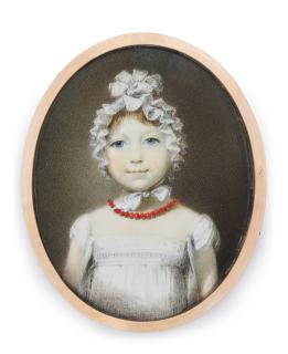 George Engleheart - Portrait Of A Young Girl, Circa 1800