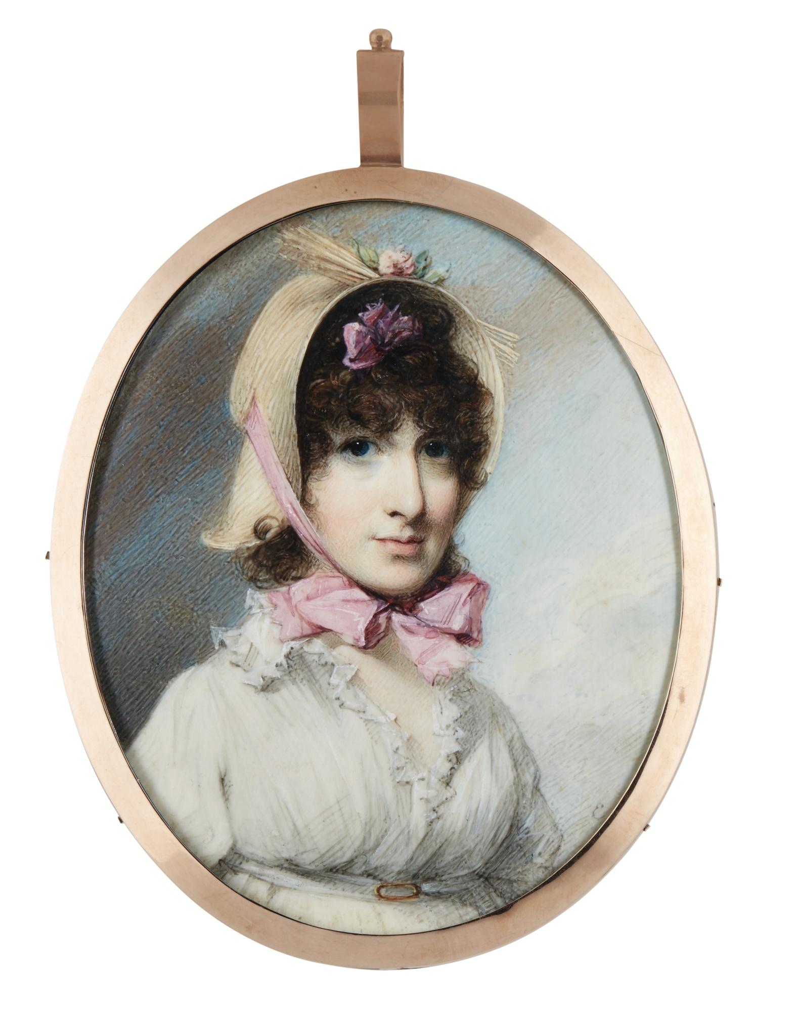 George Engleheart - Portrait Of Miss Elizabeth Blunt, Later Lady Burrell Blount (D. 1839), 1800