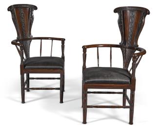George Faulkner Armitage - Pair Of Fine Art Society Gallery Armchairs