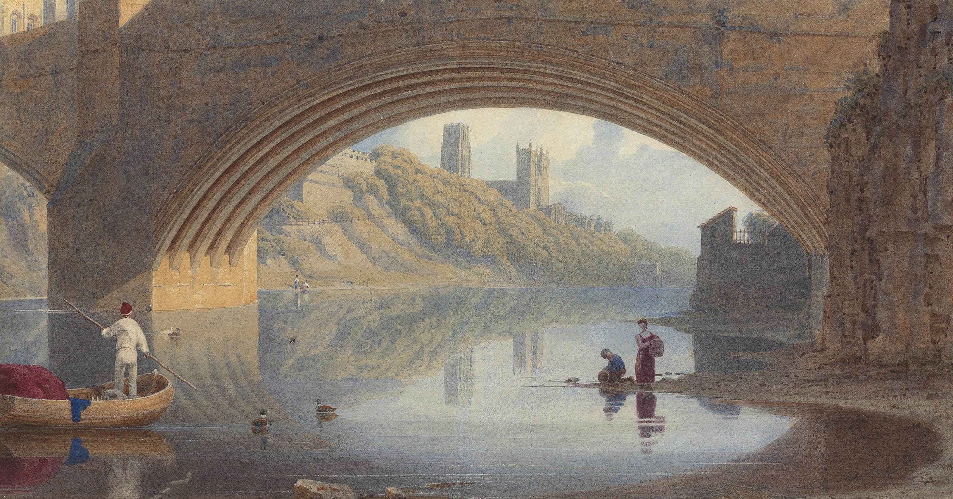 George Fennel Robson, P.O.W.S. - Beneath Framwellgate Bridge, Durham