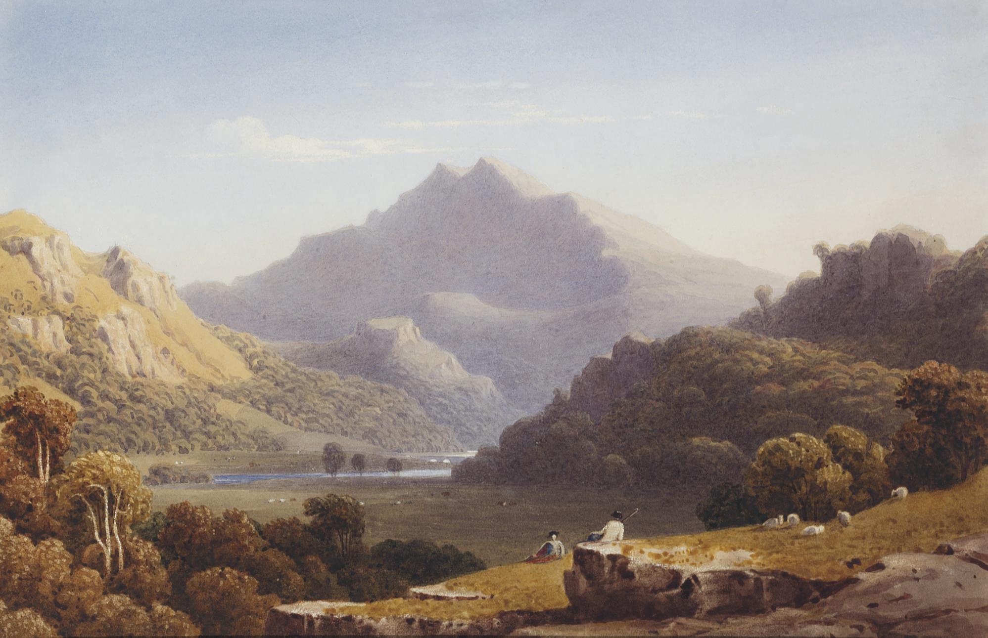 George Fennel Robson, P.O.W.S. - Snowdon from Llyn Nantlle, North Wales