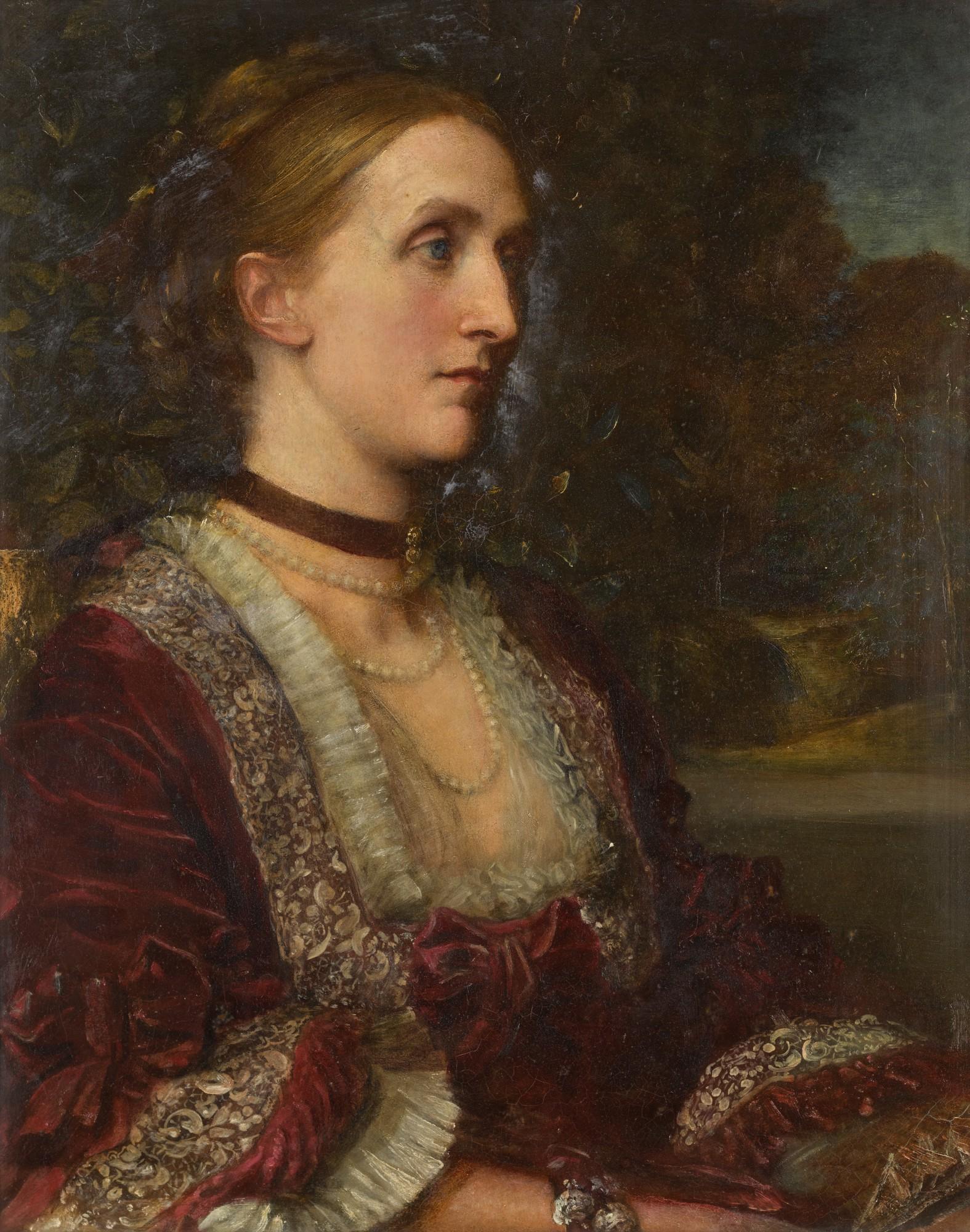 George Frederic Watts, O.M., R.A. - Portrait Of Mrs Agnes Jane Moore