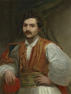 George Frederic Watts, O.M., R.A. - Portrait of Nicolas Ionides (1815-1873), half-length, in Greek costume