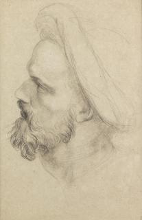 George Frederic Watts, OM, RA - Head study for \'Justice, A Hemicycle of Lawgivers\'