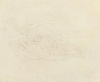 George Frederick Watts, R.A. - Sleeping lovers watched over by an angel