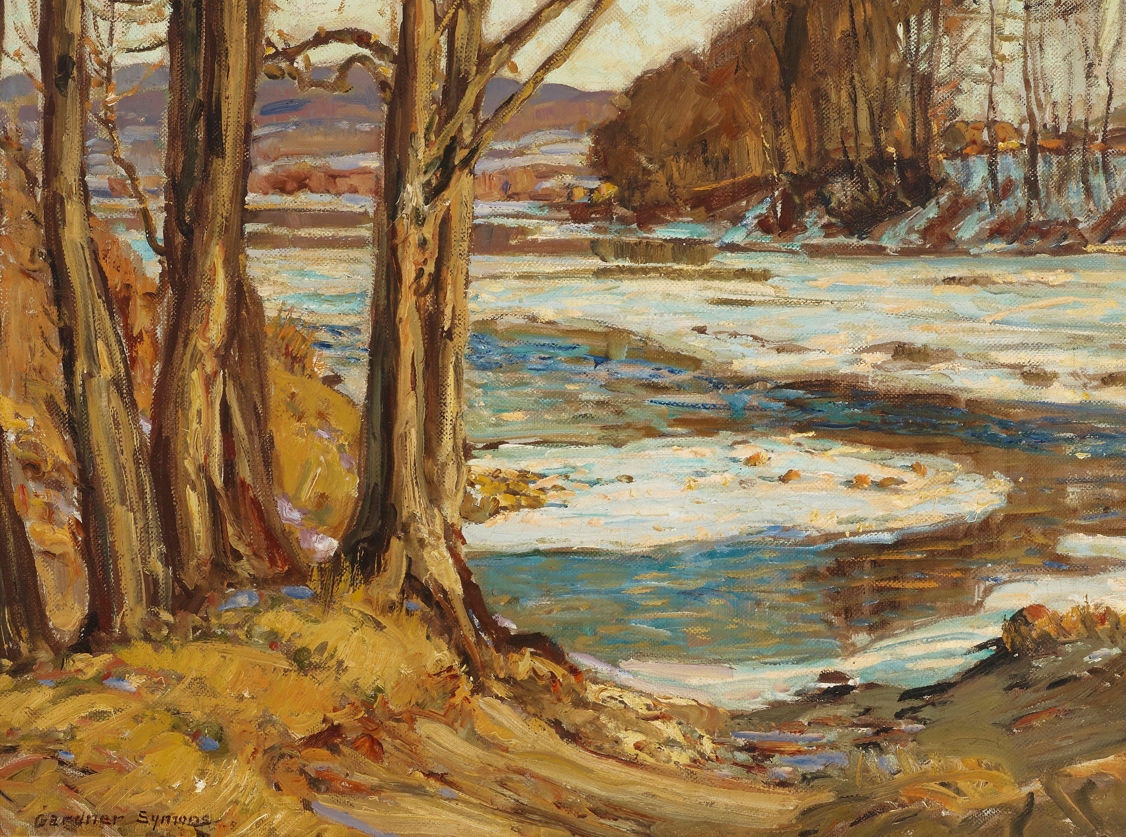 George Gardner Symons - A bend in a wintry river