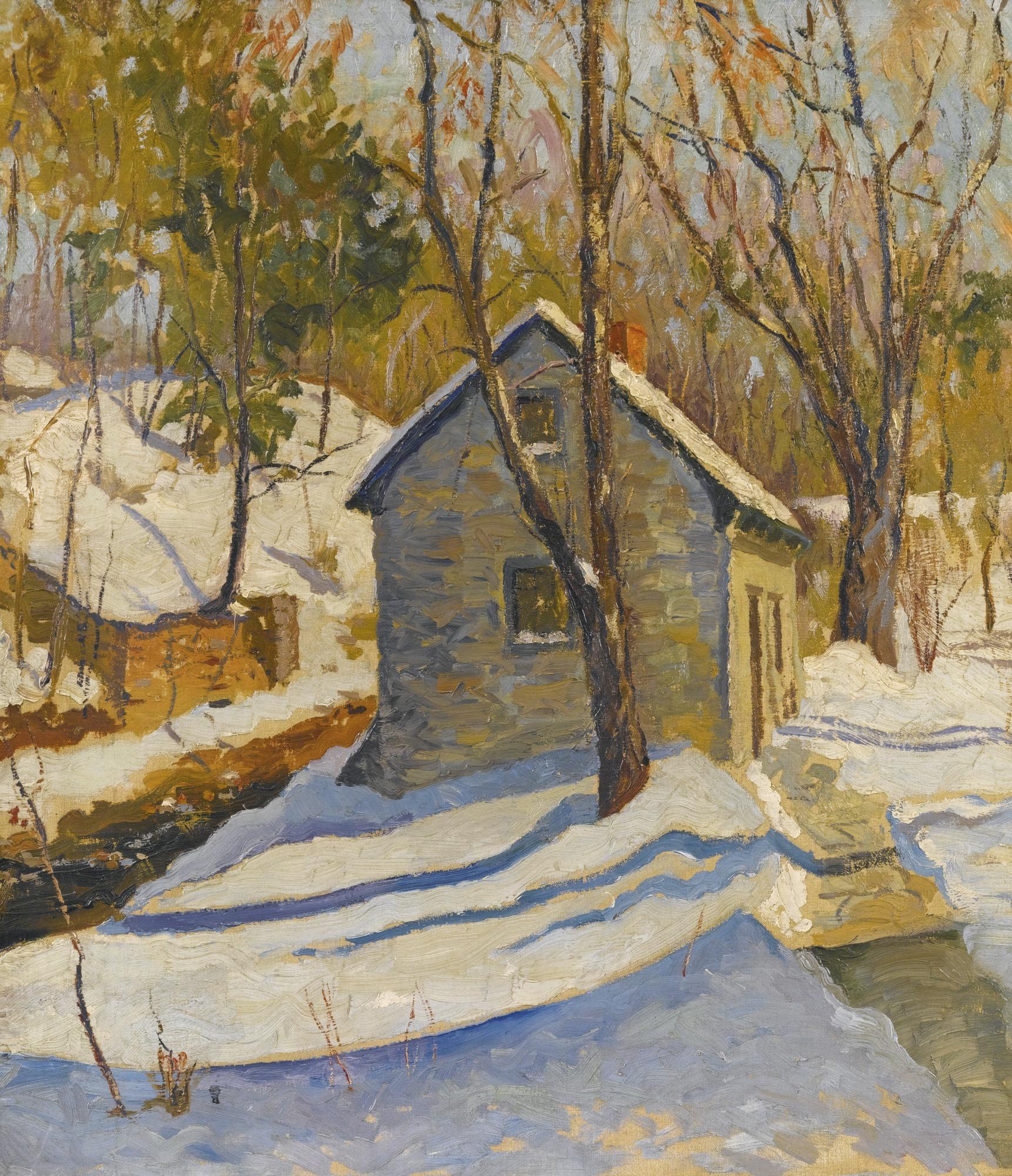 George Gardner Symons - House By A Stream, Winter