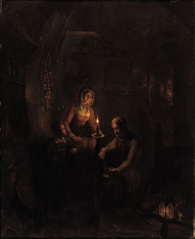 George Gillis Haanen - A family by candlelight