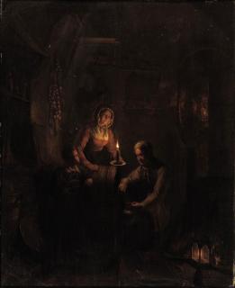George Gillis Haanen - A family by candlelight