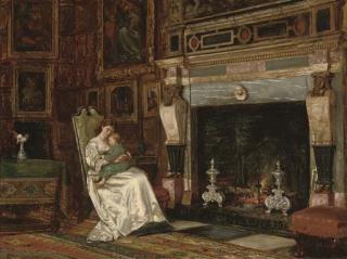 George Goodwin Kilburne, R.I., R.B.A. - By The Fireside