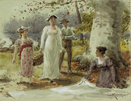 George Goodwin Kilburne, R.I. - The picnickers