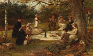 George Goodwin Kilburne, RI, RBA - \'Picnic party on the Lagoon\'