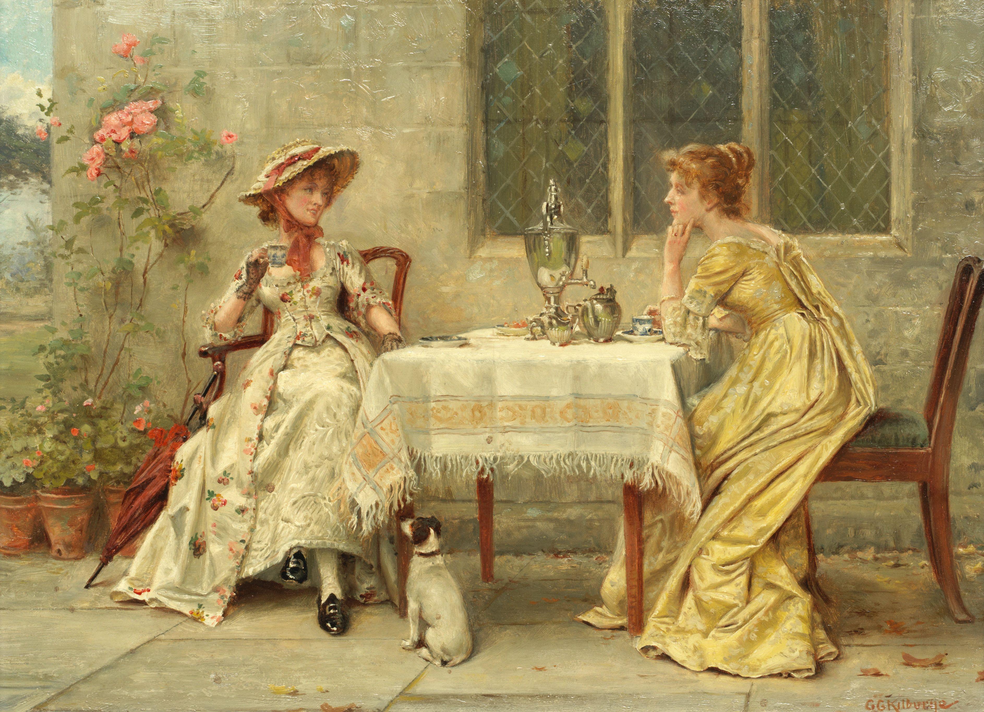 George Goodwin Kilburne, RI, RBA - The tea party