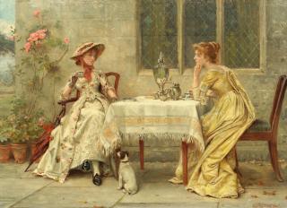 George Goodwin Kilburne, RI, RBA - The tea party