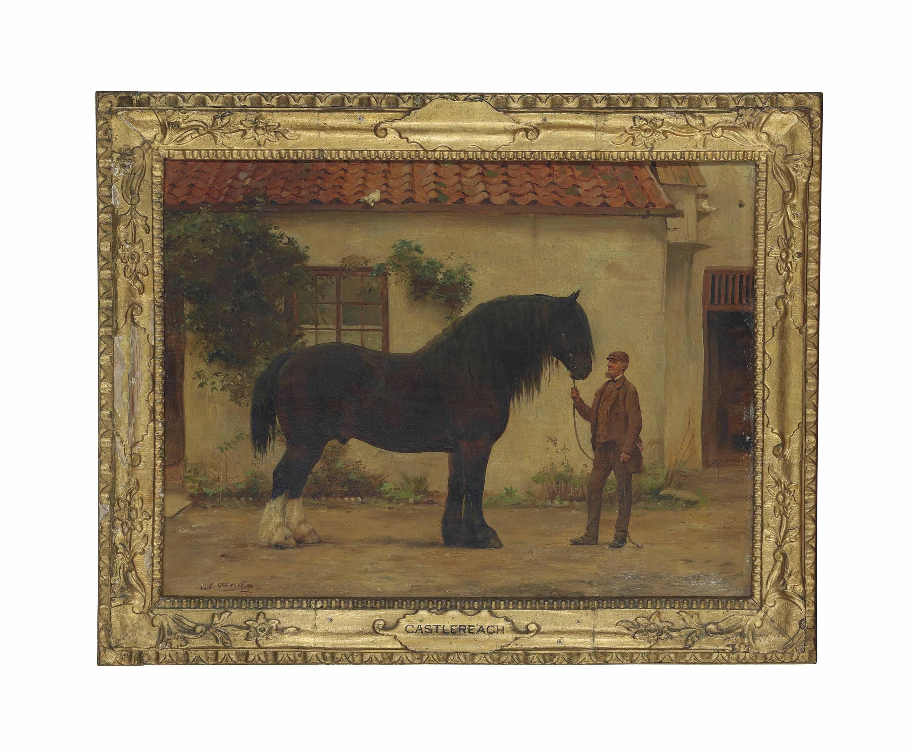 George Goodwin Kilburne - \'Castlereagh\', a cart horse with a groom