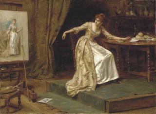 George Goodwin Kilburne - The Artist\'s Model