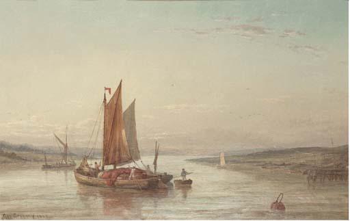 George Gregory - A barge setting sail on the Medina River
