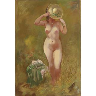 George Grosz - Akt Mit Strohhut (Nude With A Straw Hat)