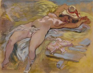George Grosz - Akt (Nude): A Double-Sided Work