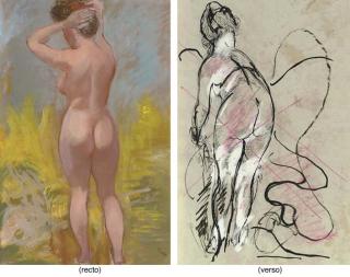 George Grosz - Akt (recto); Frauenakt (verso)