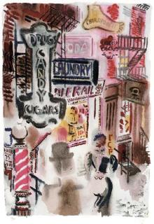 George Grosz - Bagdad-on-the-Subway, New York, The Print Club, 1935  (D. M VII)