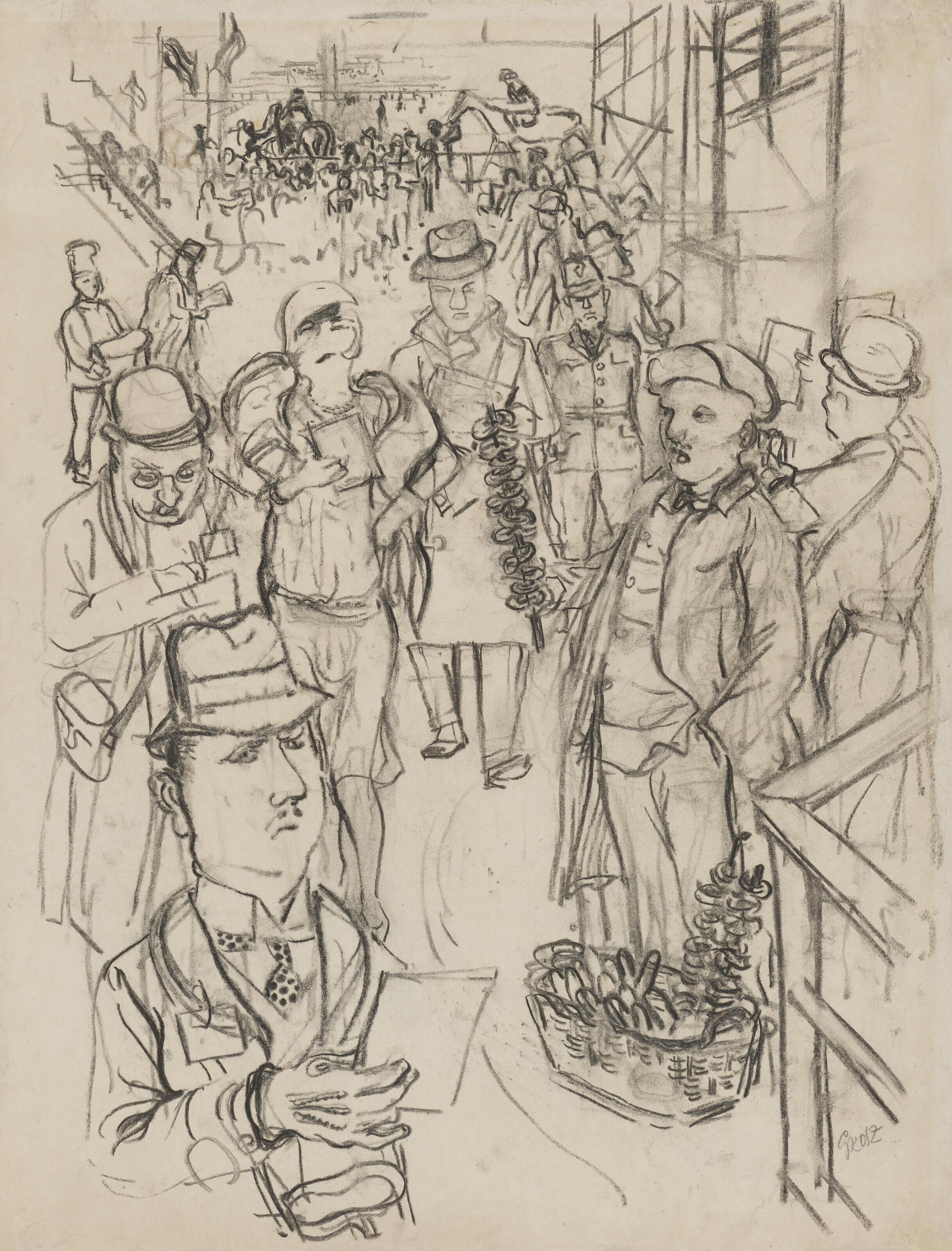 George Grosz - Beim Pferderennen