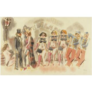 George Grosz - Burlesque Show, New York, Café De La Paris