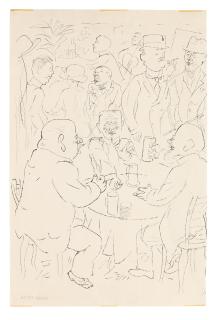 George Grosz - Caféhausszene (Recto)