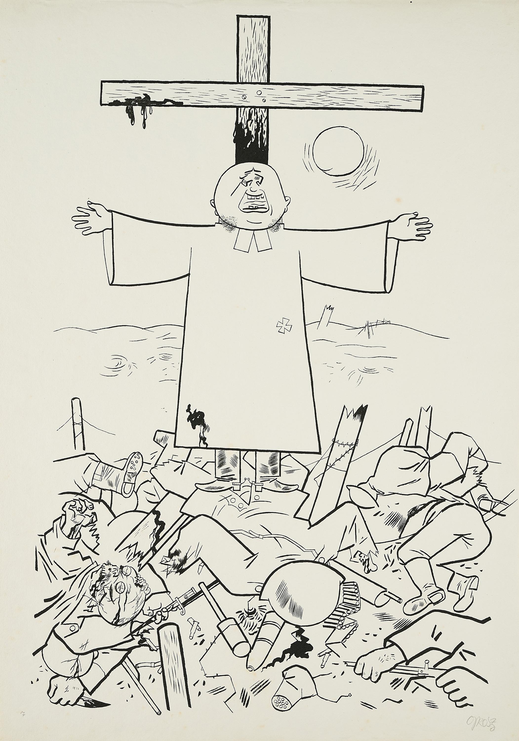 George Grosz - Da donnern sie Sanftmut und Duldung aus ihren Wolken und bringen dem Gott der Liebe Menschenopfer (II. Akt, 3. Szene) (Aus: Die Räuber).