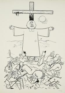 George Grosz - Da donnern sie Sanftmut und Duldung aus ihren Wolken und bringen dem Gott der Liebe Menschenopfer (II. Akt, 3. Szene) (Aus: Die Räuber).