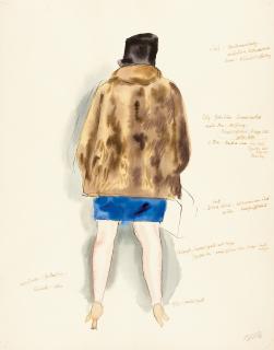 George Grosz - Dame in kurzem Rock und Pelz.