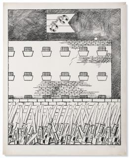 George Grosz - Die Zuchthaus-Republik (recto) ; Étude de politiciens et prisonniers (verso)