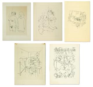 George Grosz - Five Prints (Duckers E 43, M Iv:7, M V:8, E 81, And E 83)