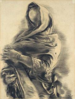 George Grosz - Gewandstudie (Drapiertes Modell)