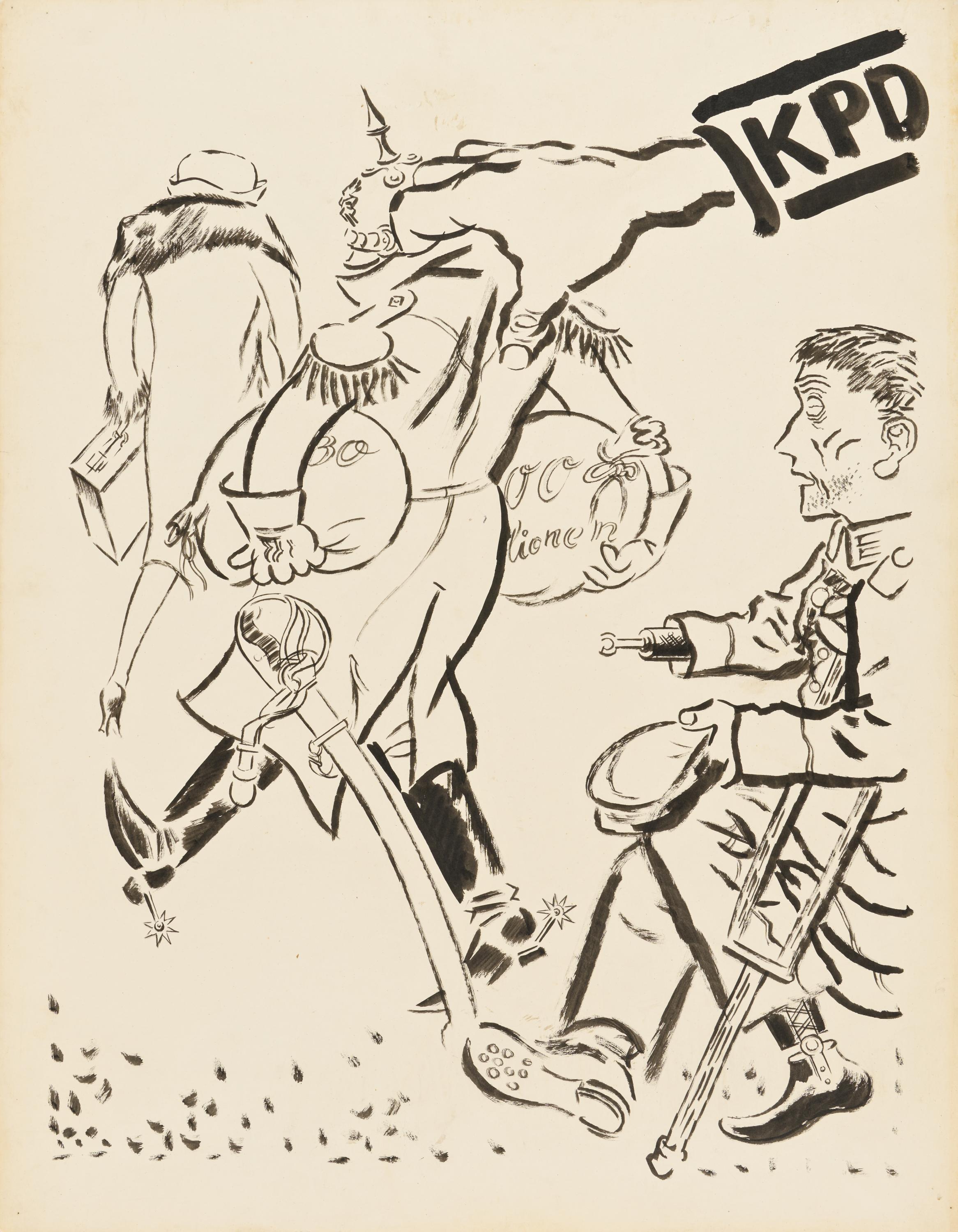 George Grosz - Haltet Ihn. Kaiser Wilhelm auf der Flucht.