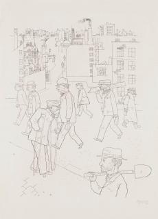 George Grosz - Kriegsinvalide und Arbeiter, from : Im Schatten (Duckers M IV,3)