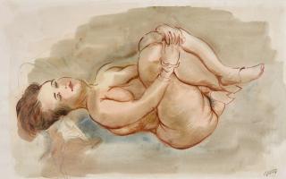 George Grosz - Liegender weiblicher Akt (Reclining Female Nude)