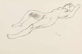 George Grosz - Liegender Weiblicher Akt