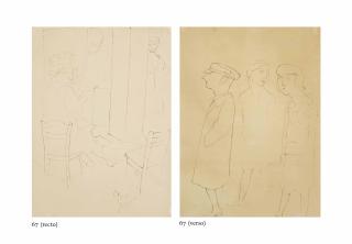 George Grosz - Mädchen Im Schlafzimmer (Recto); Personengruppe (Verso)