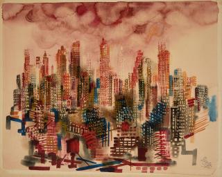 George Grosz - Manhattan Sunset, New York