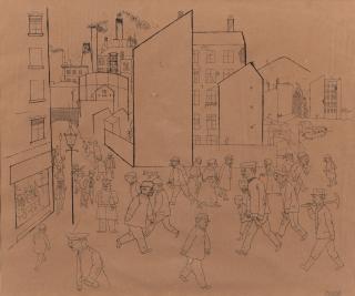 George Grosz - Menschen in der Straße from the portfolio Im Schatten