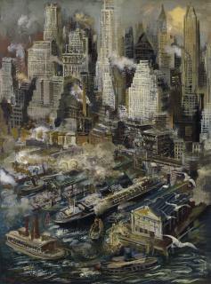 George Grosz - New York Harbor
