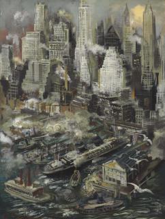 George Grosz - New York Harbor