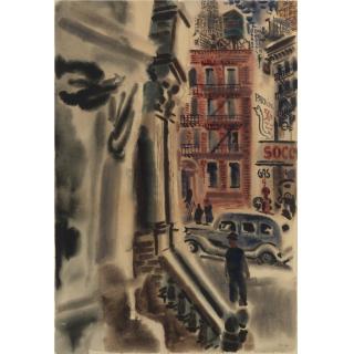 George Grosz - New York Street Scene