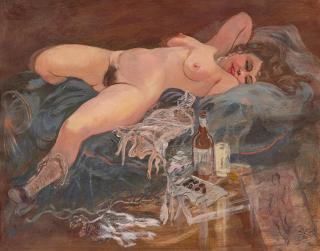 George Grosz - Reclining female nude.