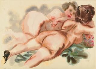 George Grosz - Ruhende Modelle, zwei Frauen.