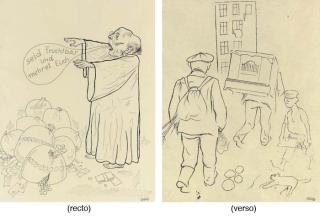 George Grosz - Seid Fruchtbar und Mehret Euch (recto); Strassenszene (verso)
