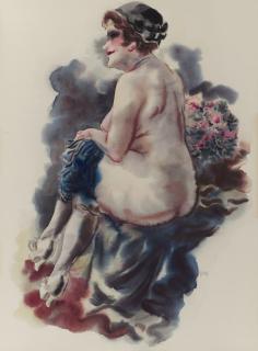 George Grosz - Sitzender weiblicher akt